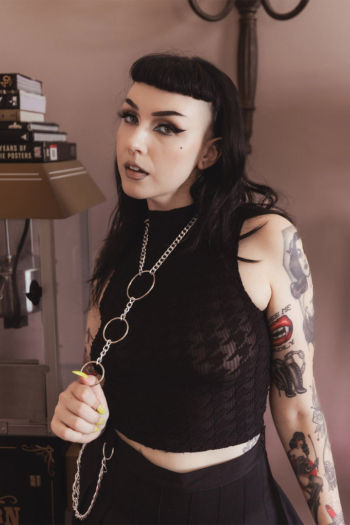 stacked o-ring gothic necklace 