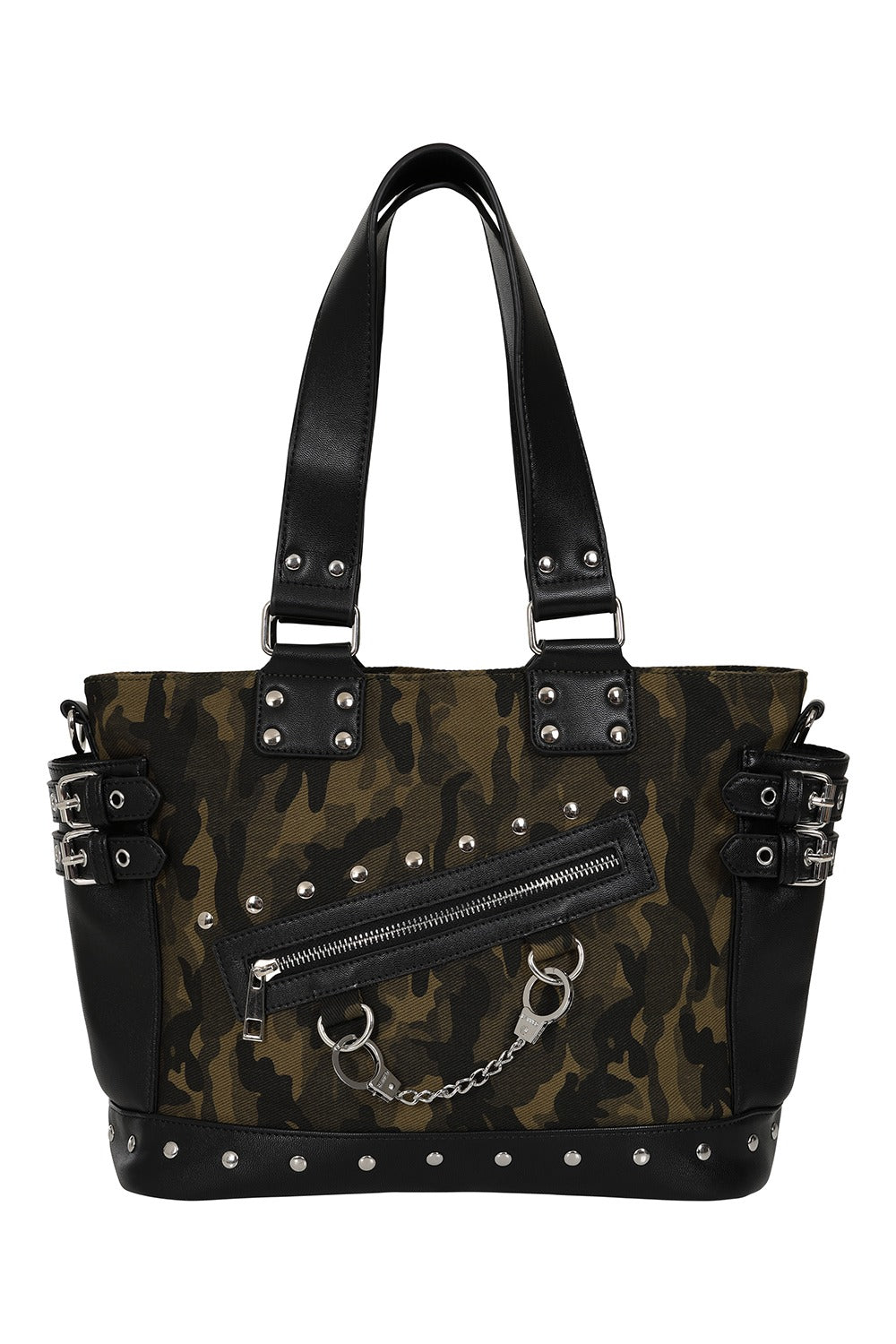 buckled punk handbag