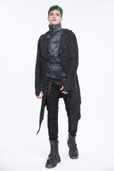 Chained Corrosion Hooded Cardigan - mens outerwear - VampireFreaks - Devil Fashion