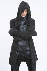 Chained Corrosion Hooded Cardigan - mens outerwear - VampireFreaks - Devil Fashion