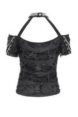 adjustable zip grunge goth top