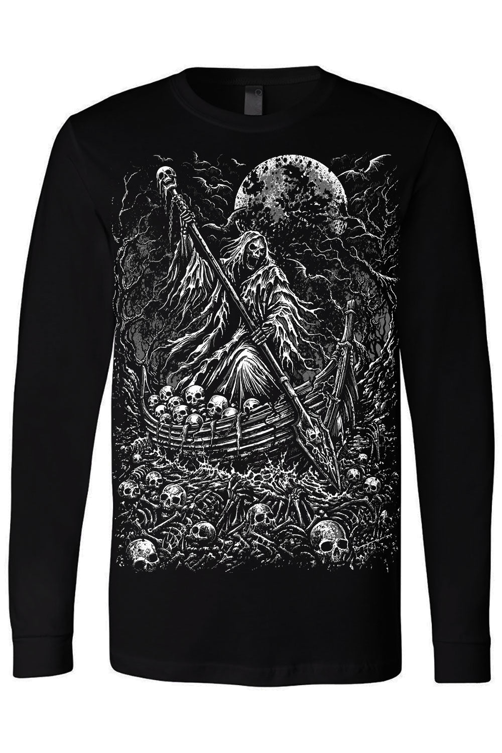 reaper ferryman of the underworld graphic long sleeve black tshirt from VampireFreaks