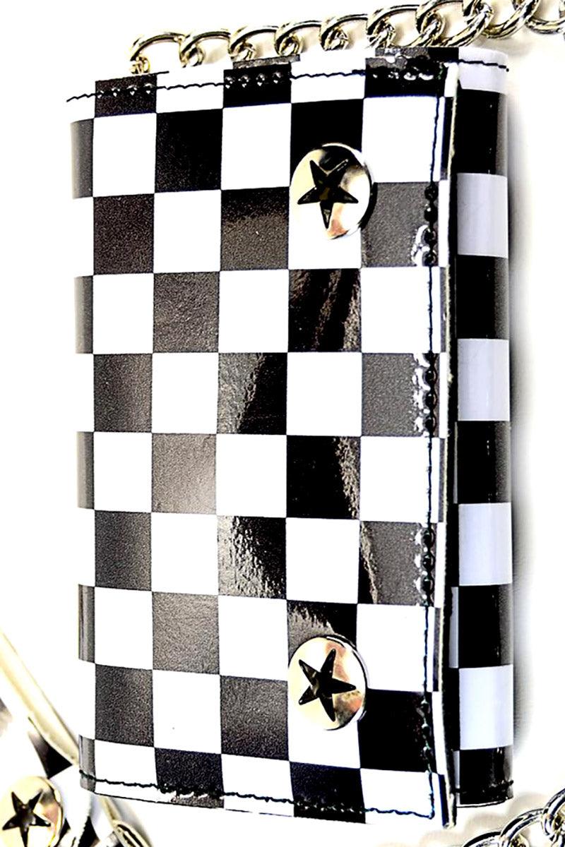 Checkerboard Chain Wallet - bags & wallets - VampireFreaks - Funk Plus