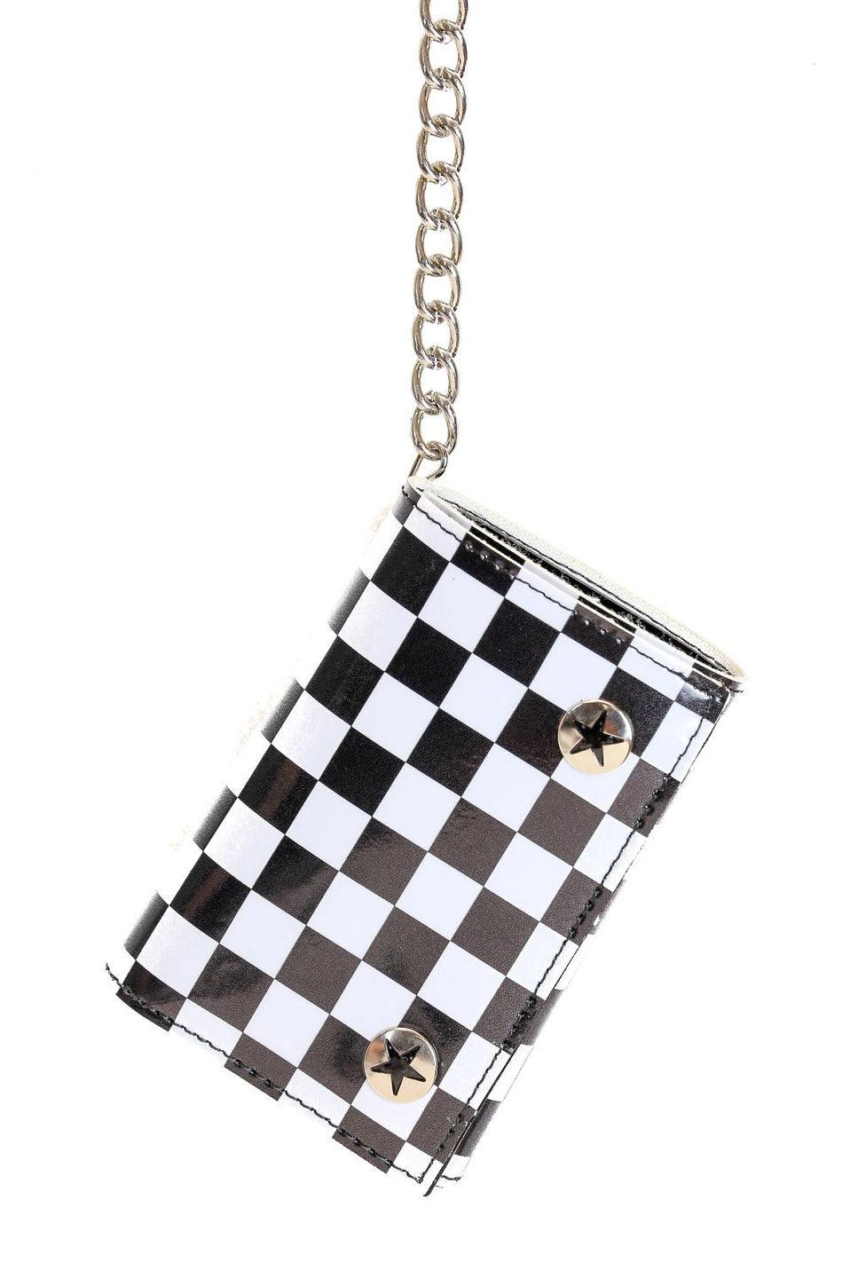 Checkerboard Chain Wallet - bags & wallets - VampireFreaks - Funk Plus