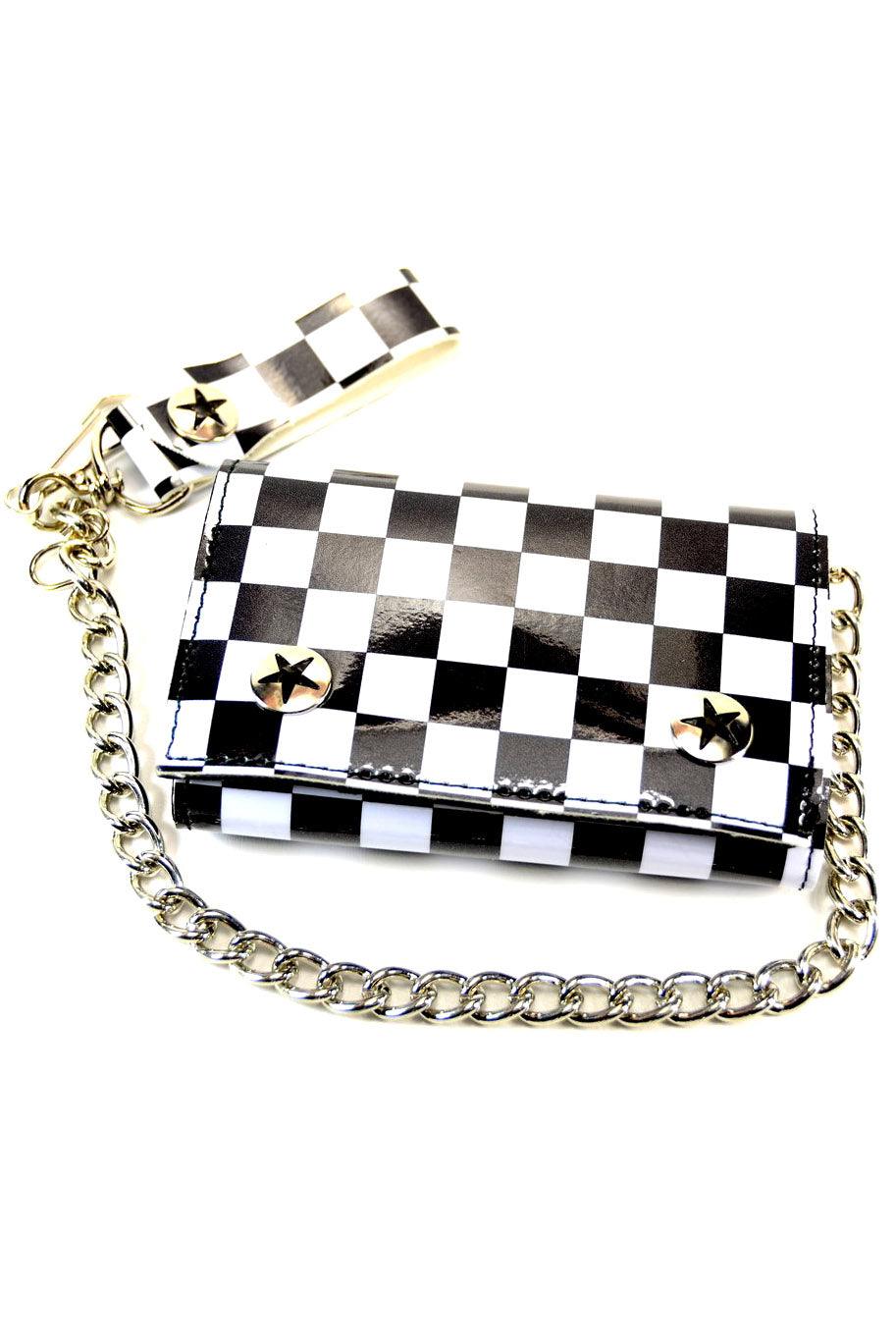 Checkerboard Chain Wallet - bags & wallets - VampireFreaks - Funk Plus