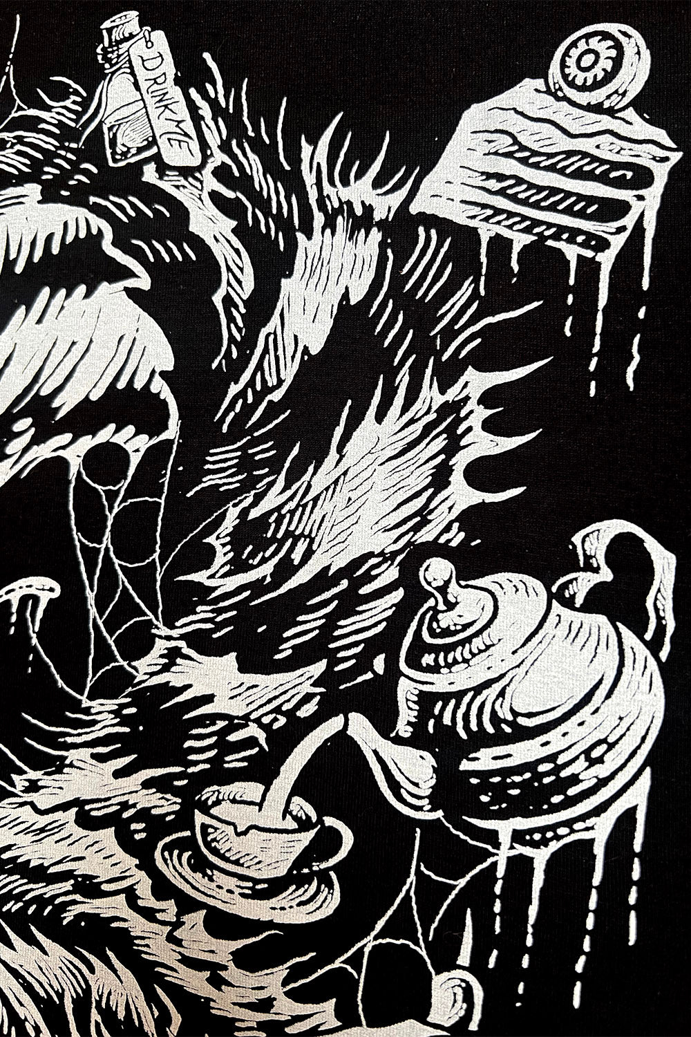 black cotton alice in wonderland hoodie jacket