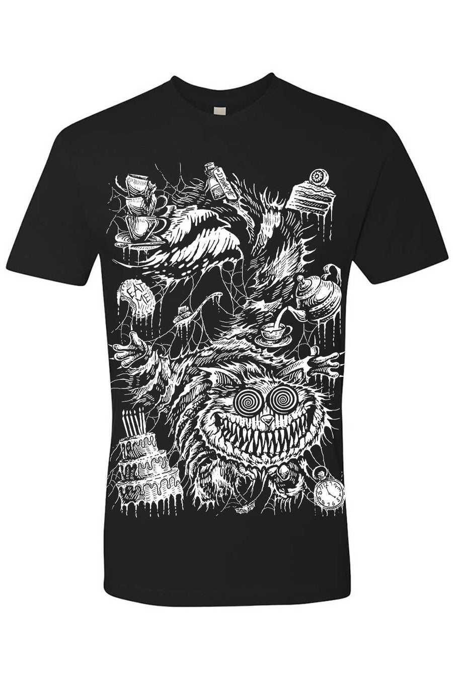 spooky short sleeve gothic cheshire cat t-shirt