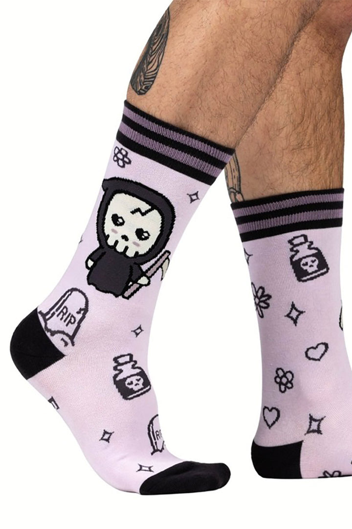 kawaii spooky sweet pastel pink socks