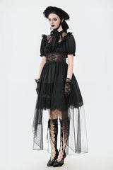 lolita ruffle mesh lace hat