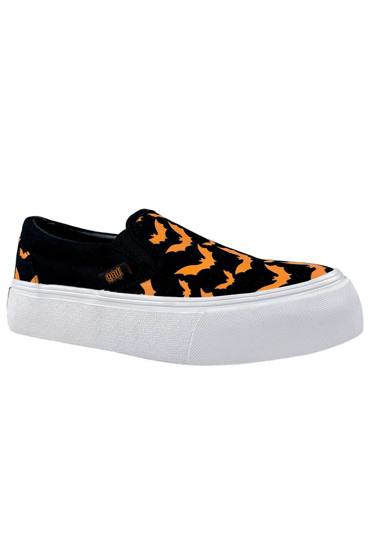 Chill Bat Platform Sneakers [BLACK/ORANGE] - womens shoes - VampireFreaks - YRU