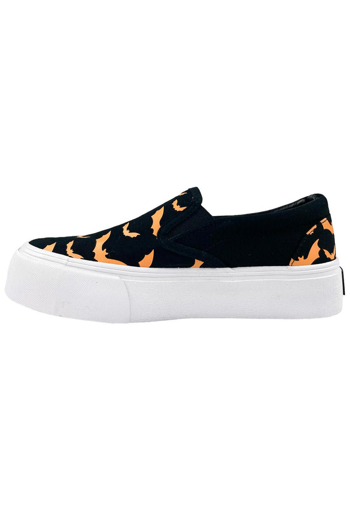 Chill Bat Platform Sneakers [BLACK/ORANGE] - womens shoes - VampireFreaks - YRU