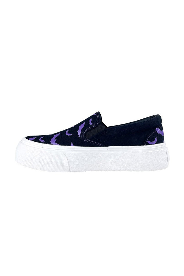 Chill Bat Platform Sneakers [BLACK/PURPLE] - womens shoes - VampireFreaks - YRU