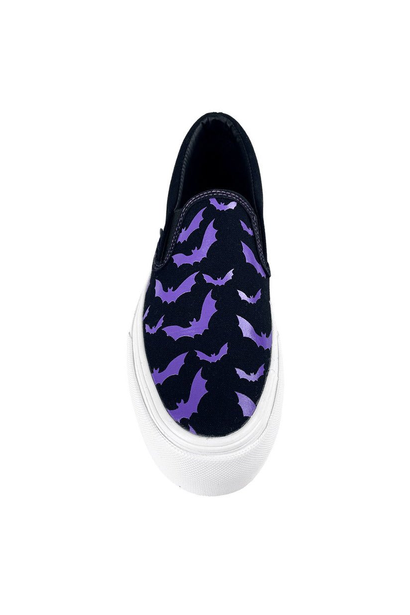 Chill Bat Platform Sneakers [BLACK/PURPLE] - womens shoes - VampireFreaks - YRU