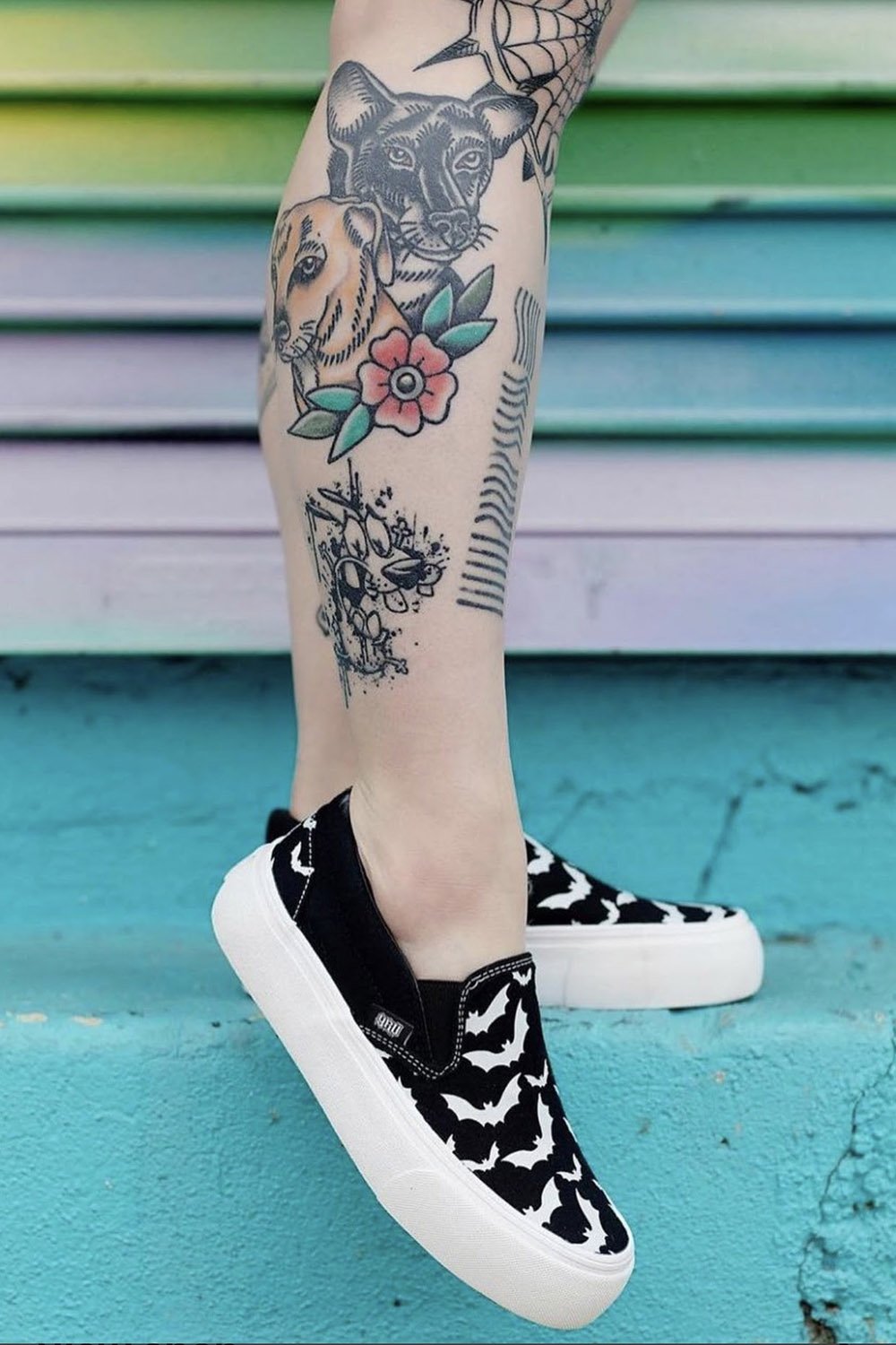 Chill Bat Platform Sneakers [BLACK/WHITE] – VampireFreaks