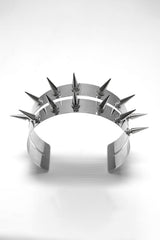 double row spiked collar necklace 