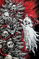 goth ghost kitty cat christmas tree decorating hoodie 