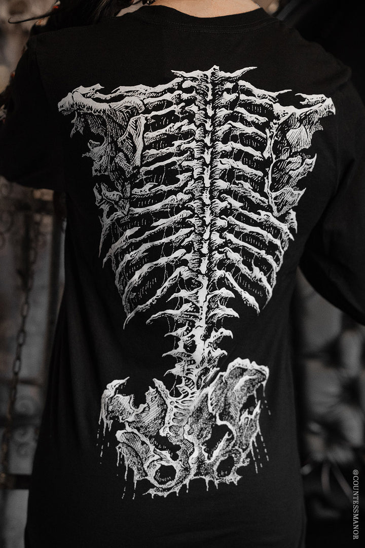 gothic skeleton ribcage shirt by vampireferaks