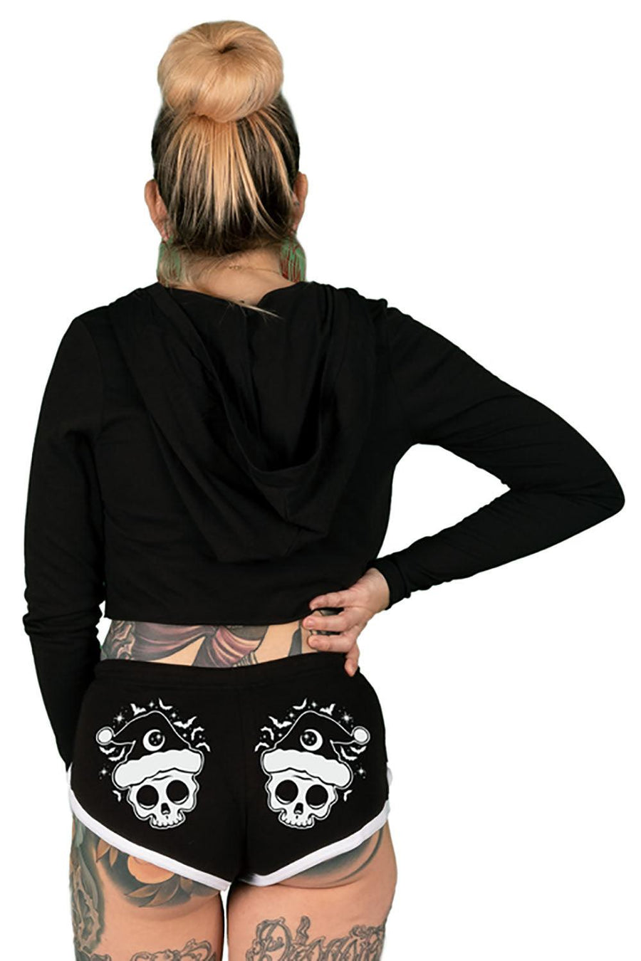 Christmas Skull Booty Shorts - womens bottoms - VampireFreaks - Too Fast