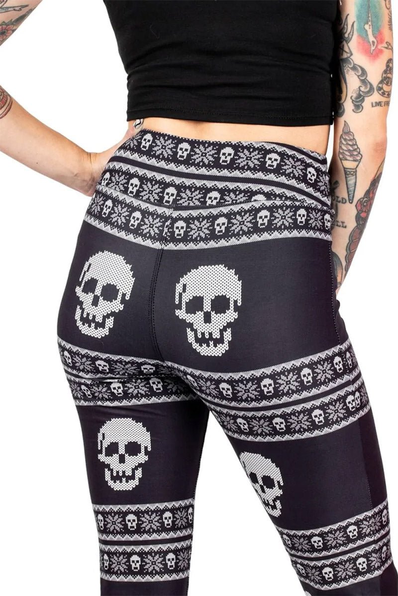 Christmas Skulls Hellz Bellz Bell Bottoms - womens bottoms - VampireFreaks - Too Fast