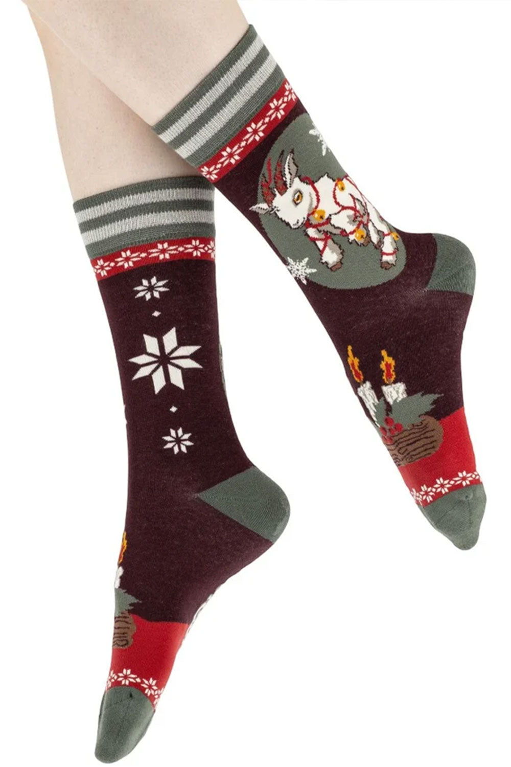 Yule Goat Crew Socks from Foot Clothes