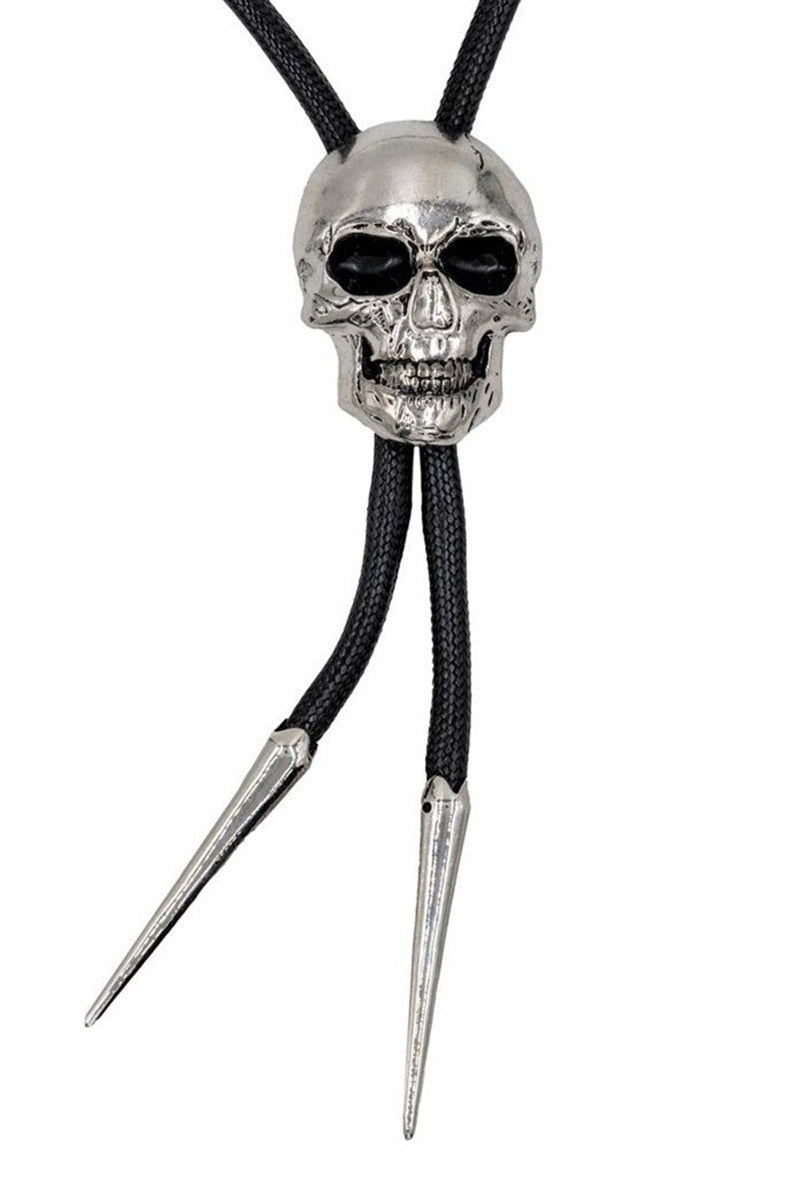 silver skull bolero necktie