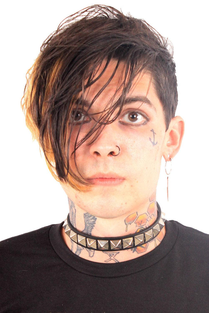 Chronic Chaos Pyramid Stud Choker - chokers - VampireFreaks - Funk Plus