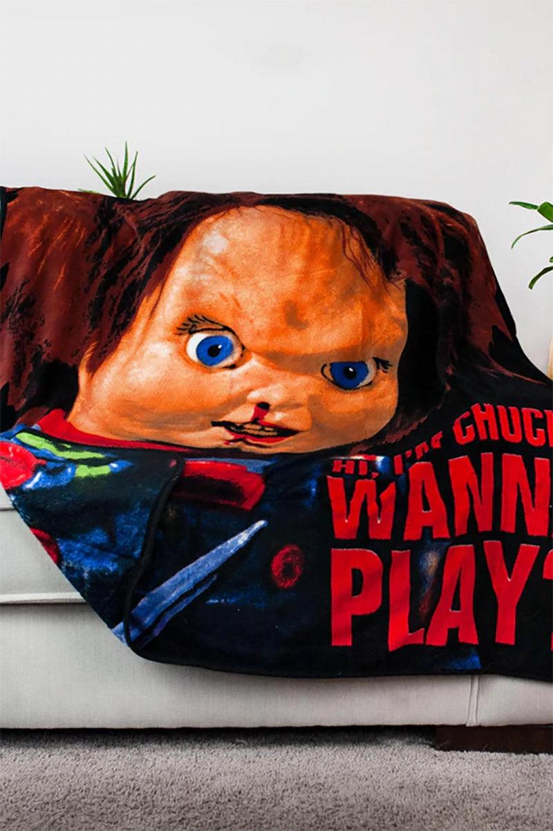 Chucky Wanna Play Throw Blanket - housewares - VampireFreaks - Silver Buffalo