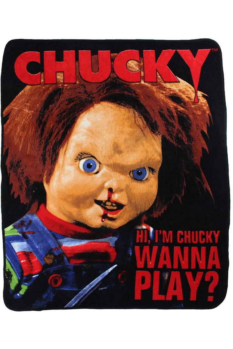 Chucky Wanna Play Throw Blanket - housewares - VampireFreaks - Silver Buffalo