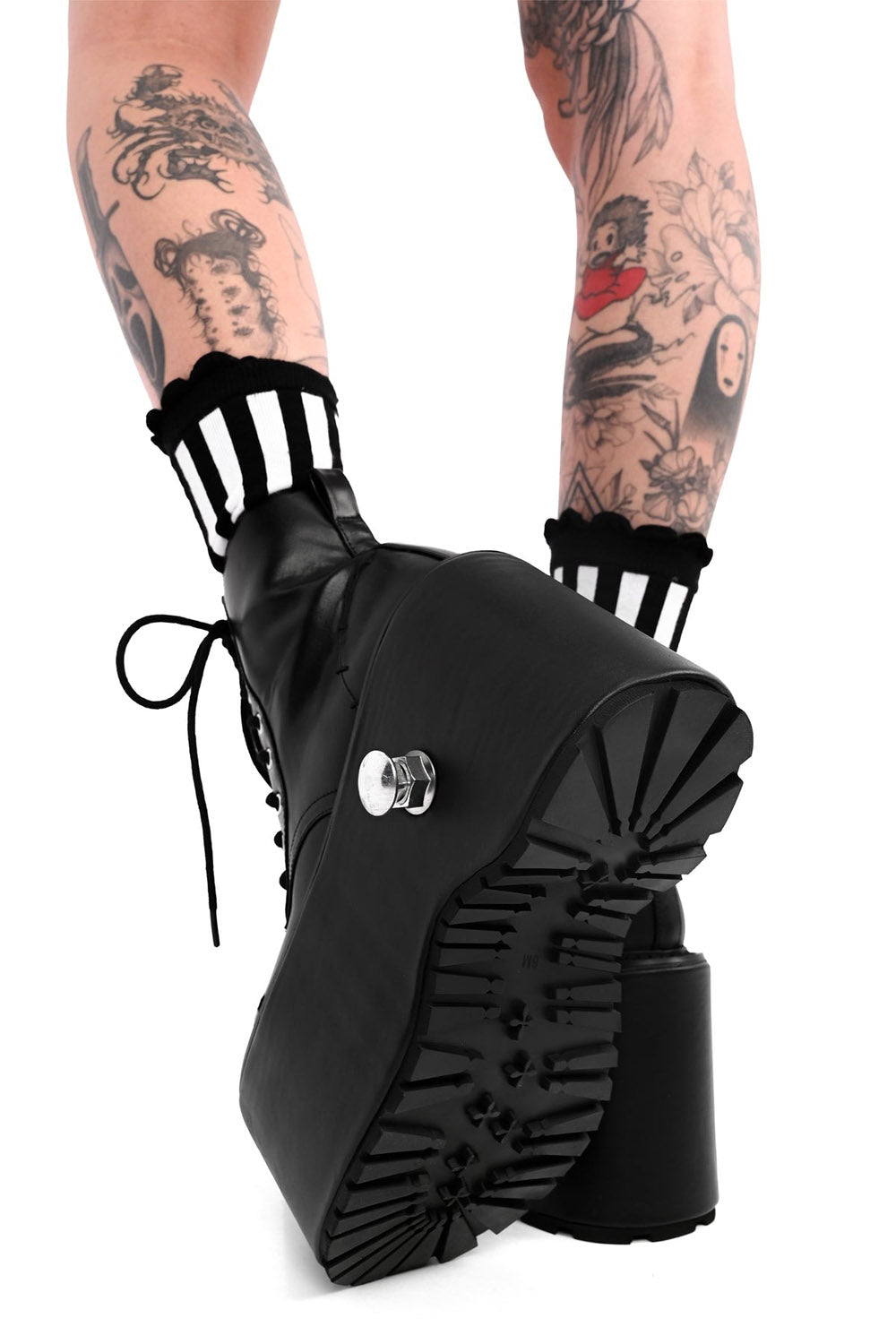 Halloween goth frankenstein chunky platform boots