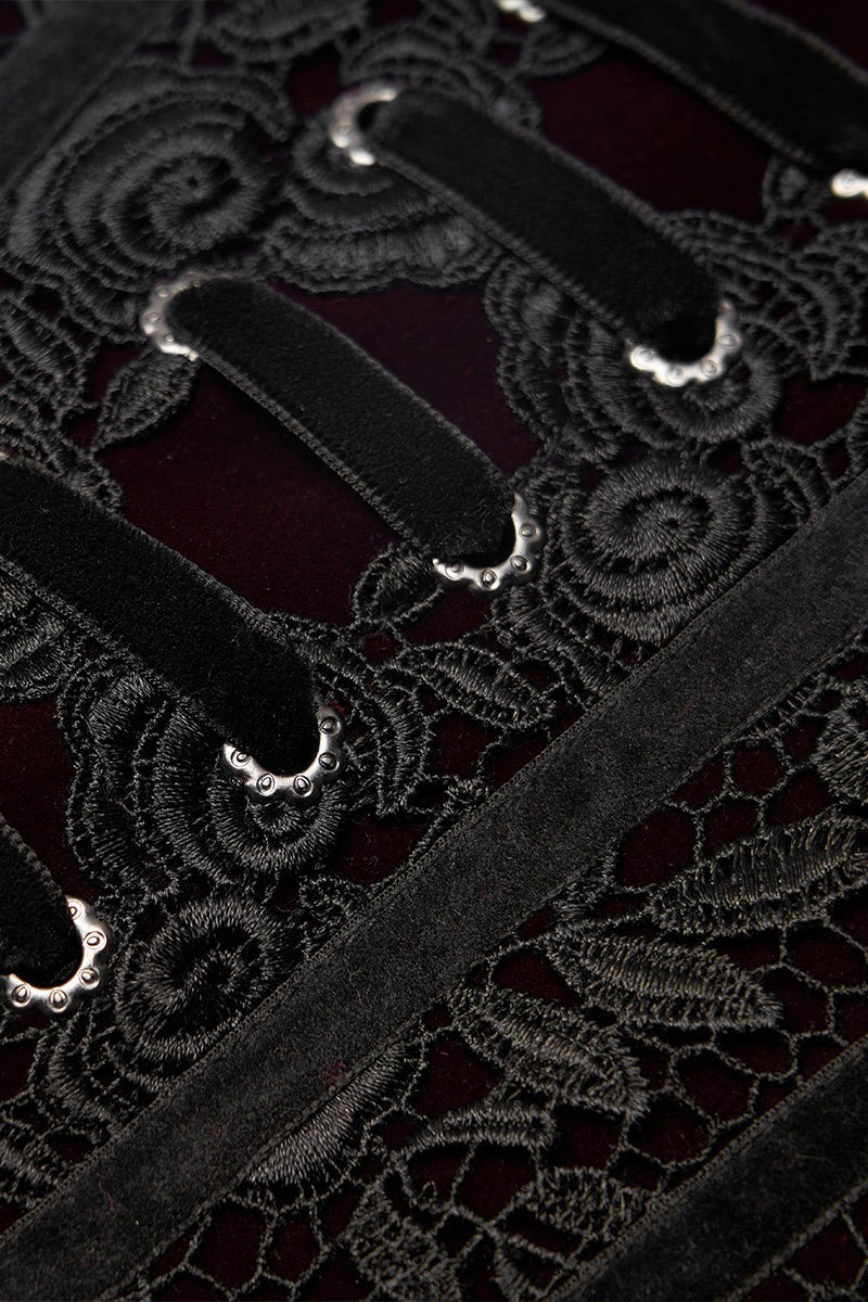 victorian red and black gothic corset
