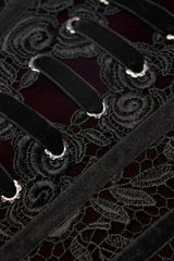 victorian red and black gothic corset