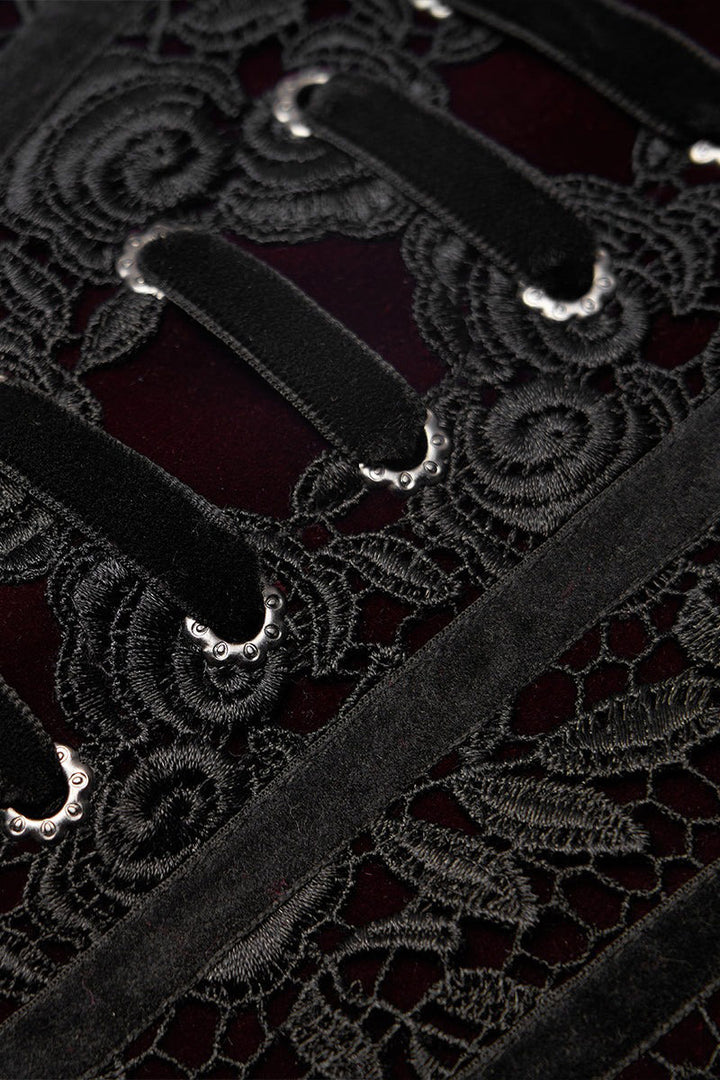 victorian red and black gothic corset