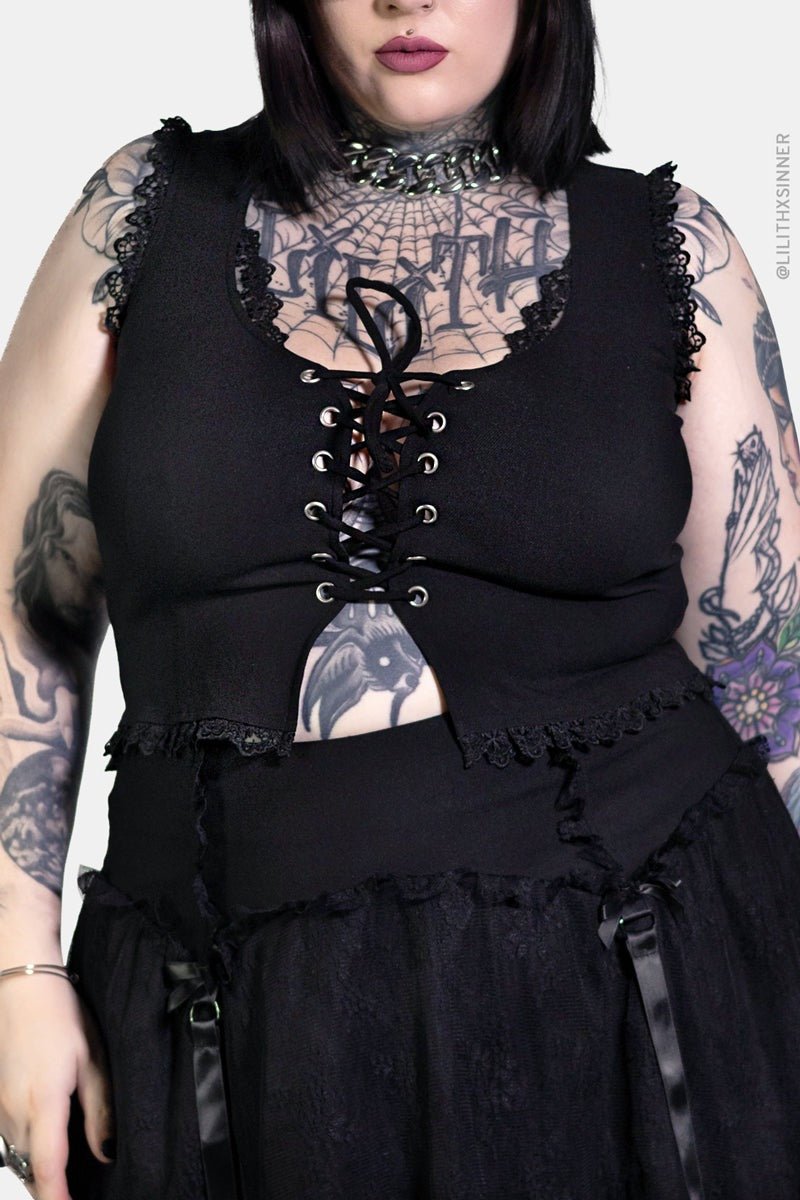 Circe Corset Top - womens tops - VampireFreaks - Forest Ink