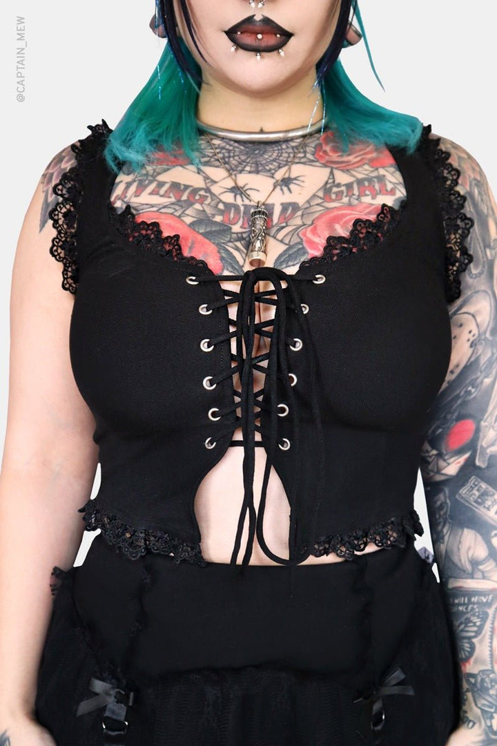 Circe Corset Top - womens tops - VampireFreaks - Forest Ink