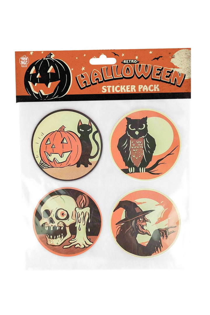 Classic Halloween Sticker Pack [4 Count] - stationery - VampireFreaks - Trick or Treat Studios