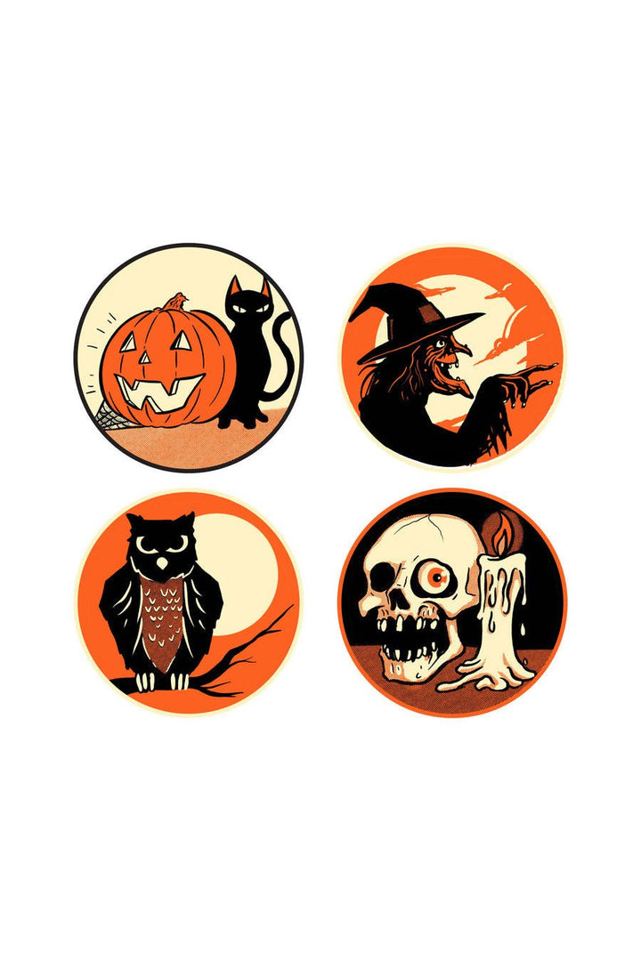 Classic Halloween Sticker Pack [4 Count] - stationery - VampireFreaks - Trick or Treat Studios