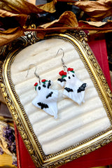 gothic ghost earrings with silver earwire fishhooks