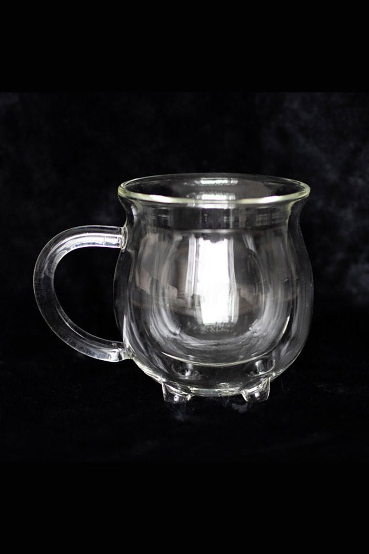 Clear Doubled Walled Glass Cauldron Mug - housewares - VampireFreaks - Something Different