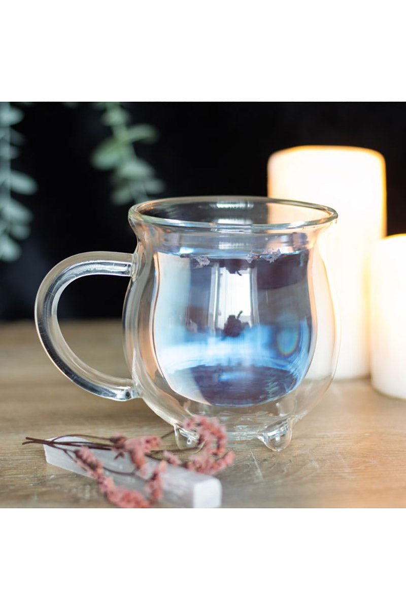 Clear Doubled Walled Glass Cauldron Mug - housewares - VampireFreaks - Something Different