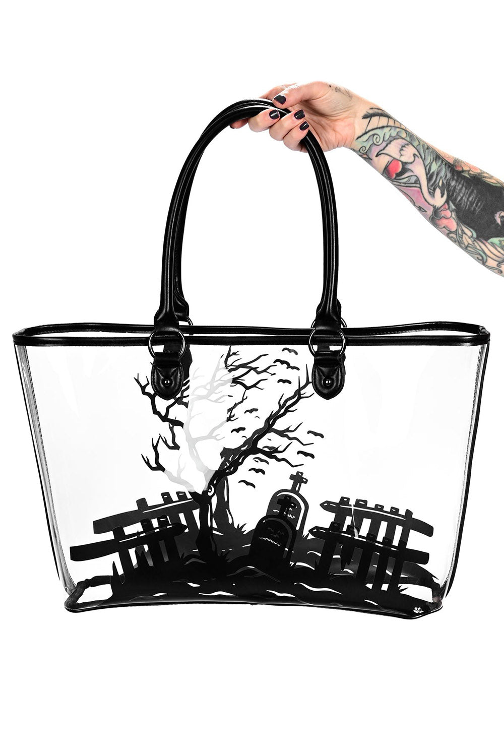 Clear Graveyard Tote - bags & wallets - VampireFreaks - Foxblood