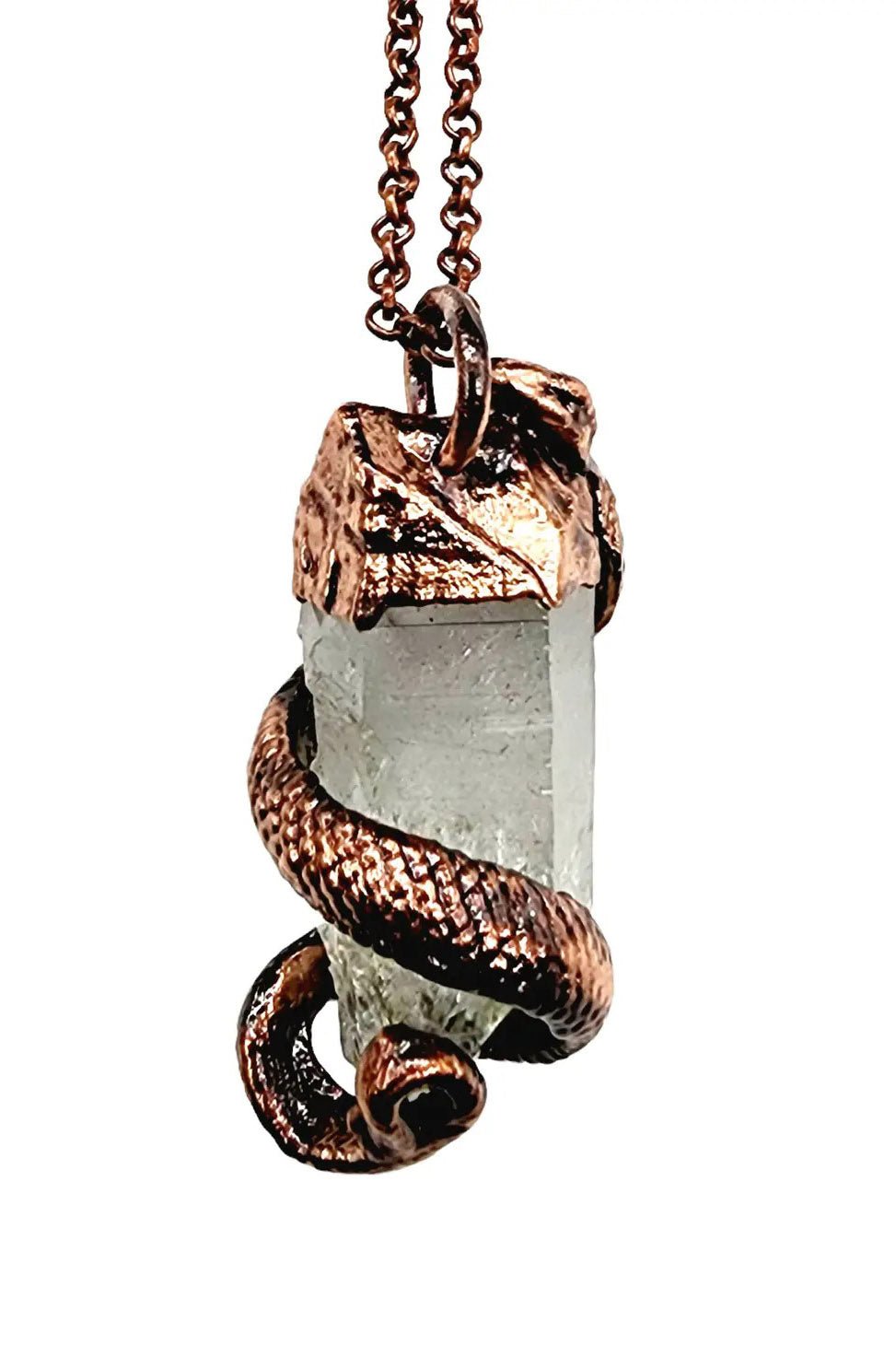 Clear Quartz Serpent Necklace - jewelry - VampireFreaks - MergingMetals