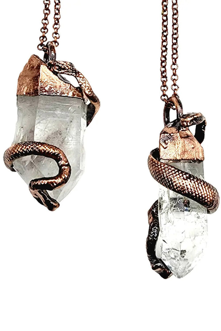 Clear Quartz Serpent Necklace - jewelry - VampireFreaks - MergingMetals