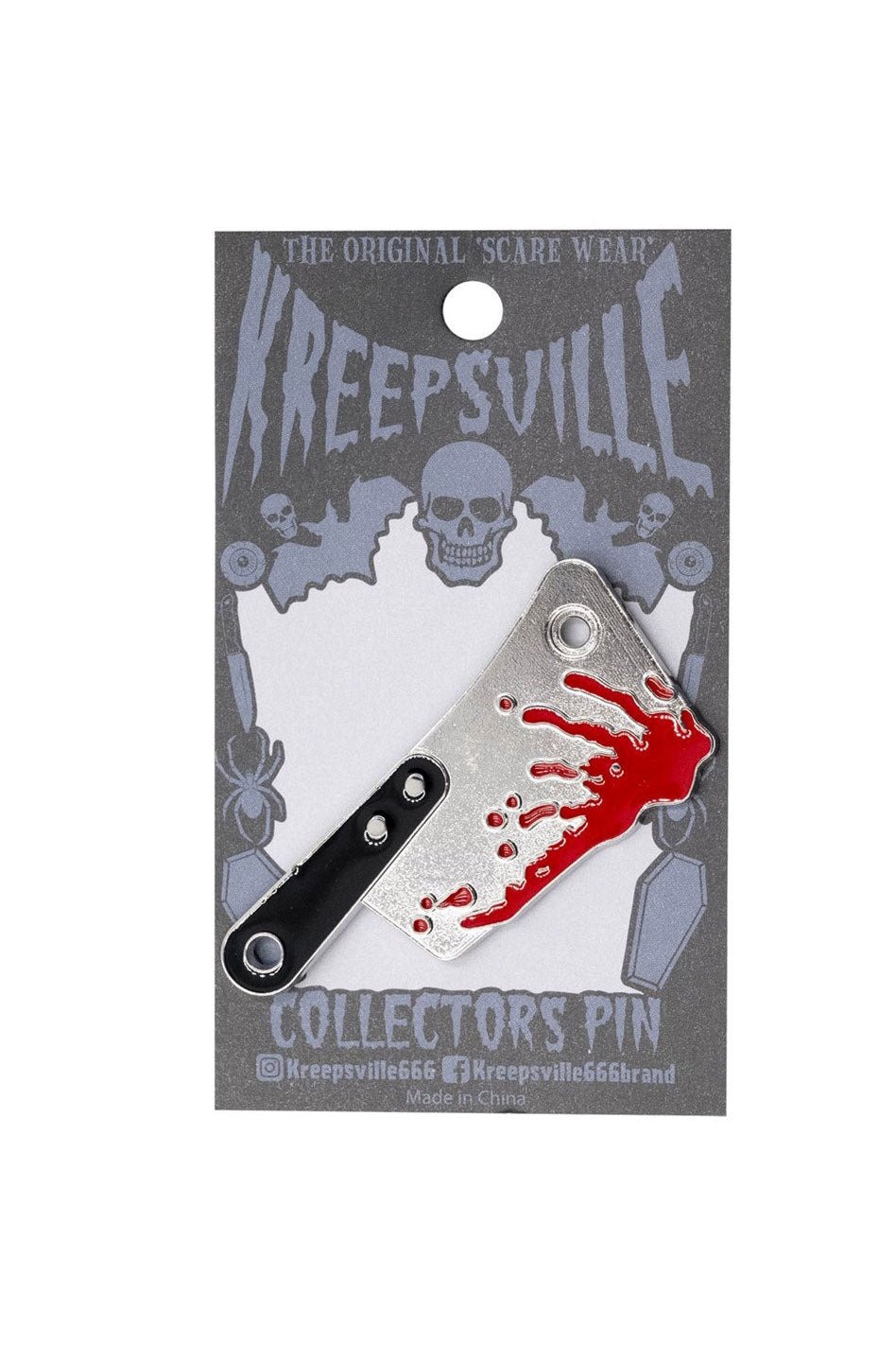 Cleaver Blood Splatter Enamel Pin - pins & patches - VampireFreaks - Kreepsville