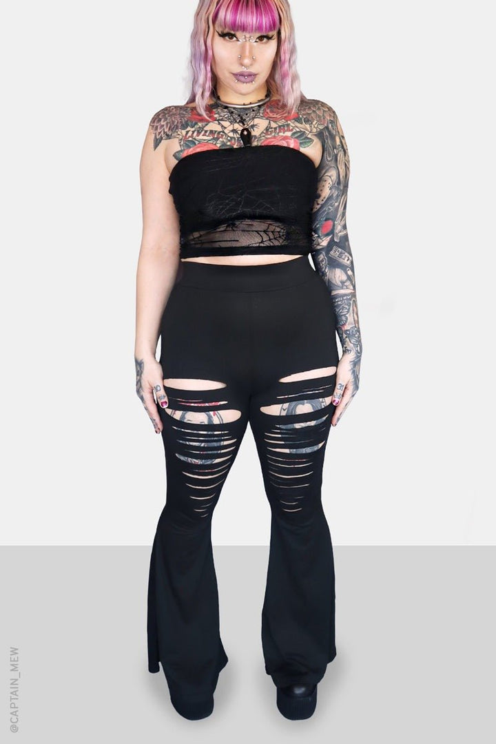 Cleo Flare Pants - womens bottoms - VampireFreaks - Forest Ink