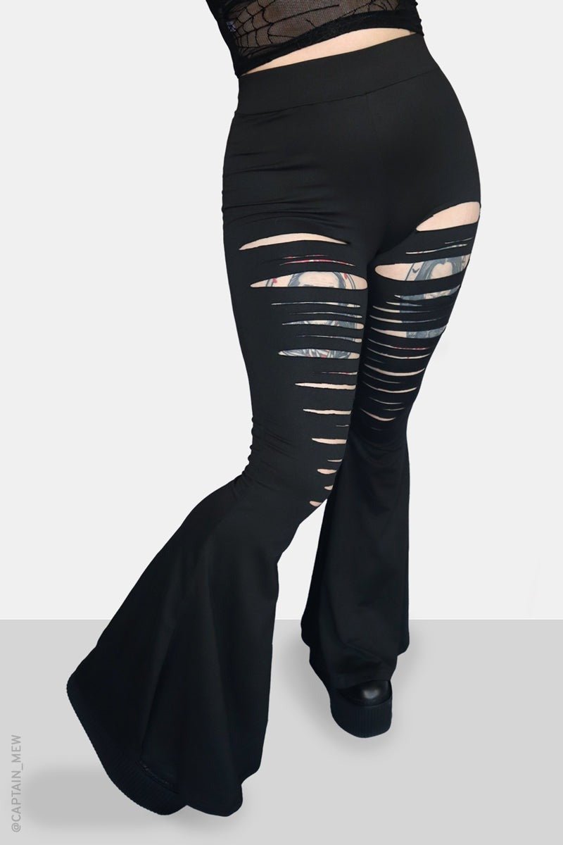 Cleo Flare Pants - womens bottoms - VampireFreaks - Forest Ink