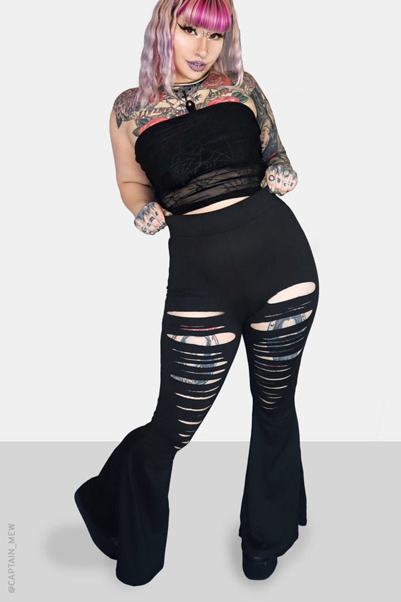 Cleo Flare Pants - womens bottoms - VampireFreaks - Forest Ink