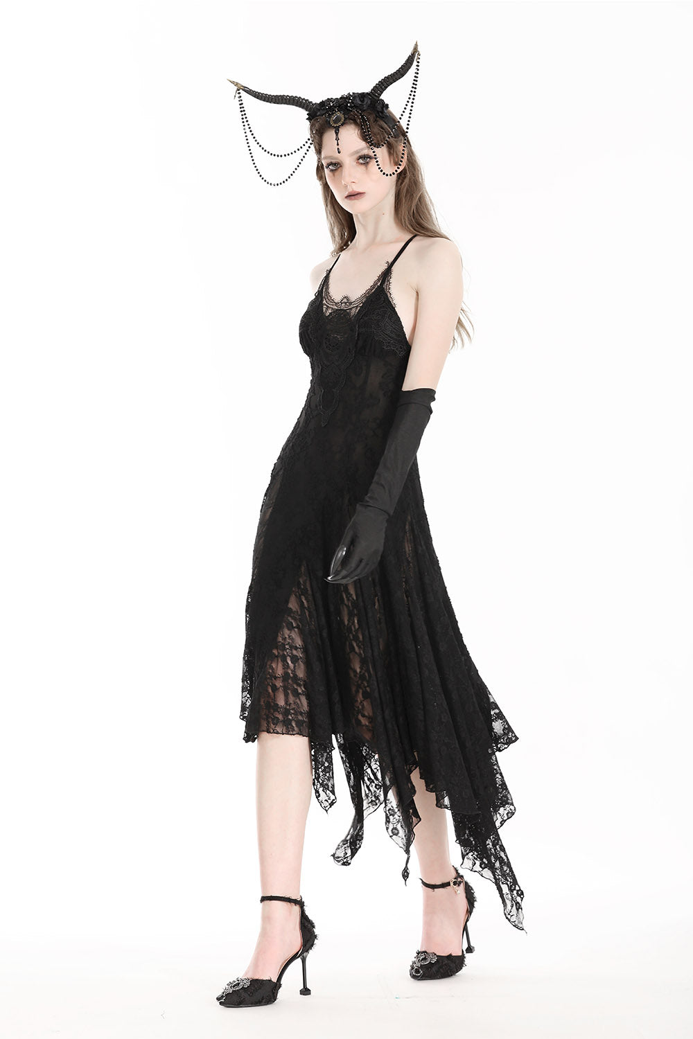 irregular hem gothic dress