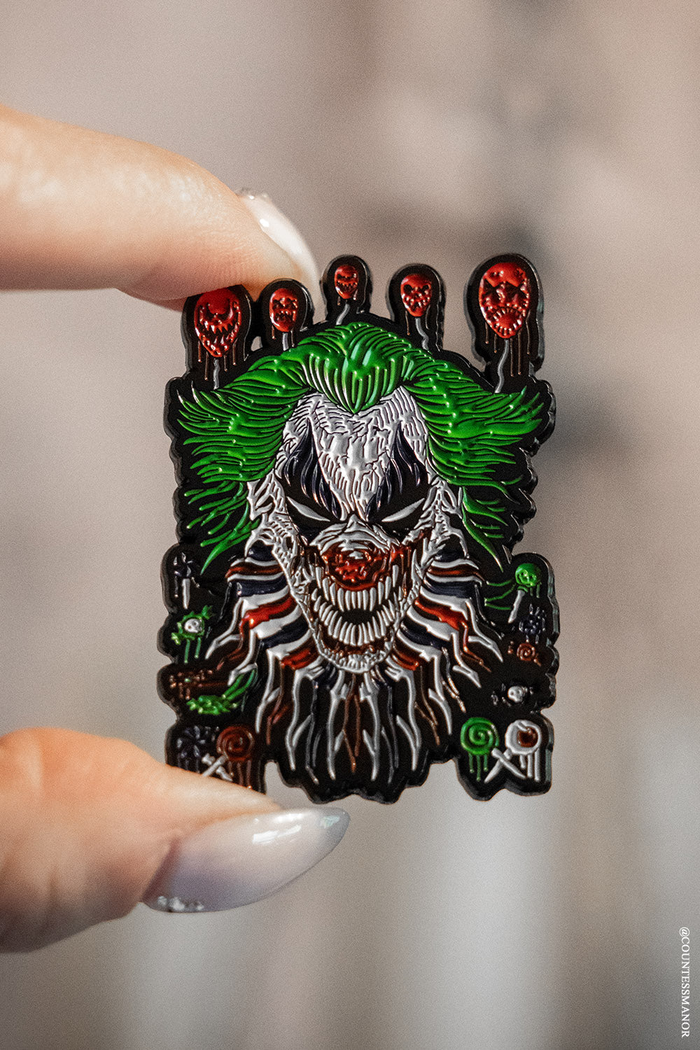 horror clown pin