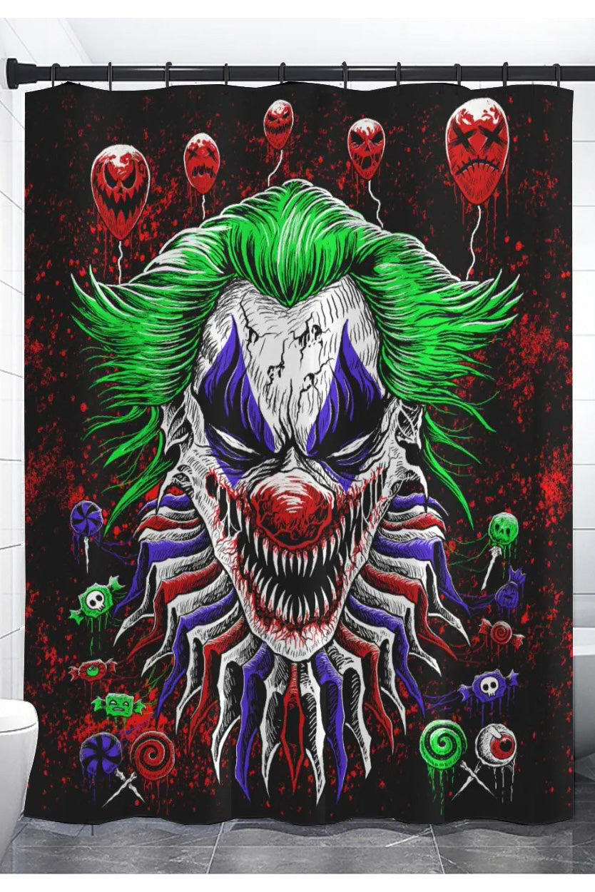 Killer Clowncore Shower Curtain