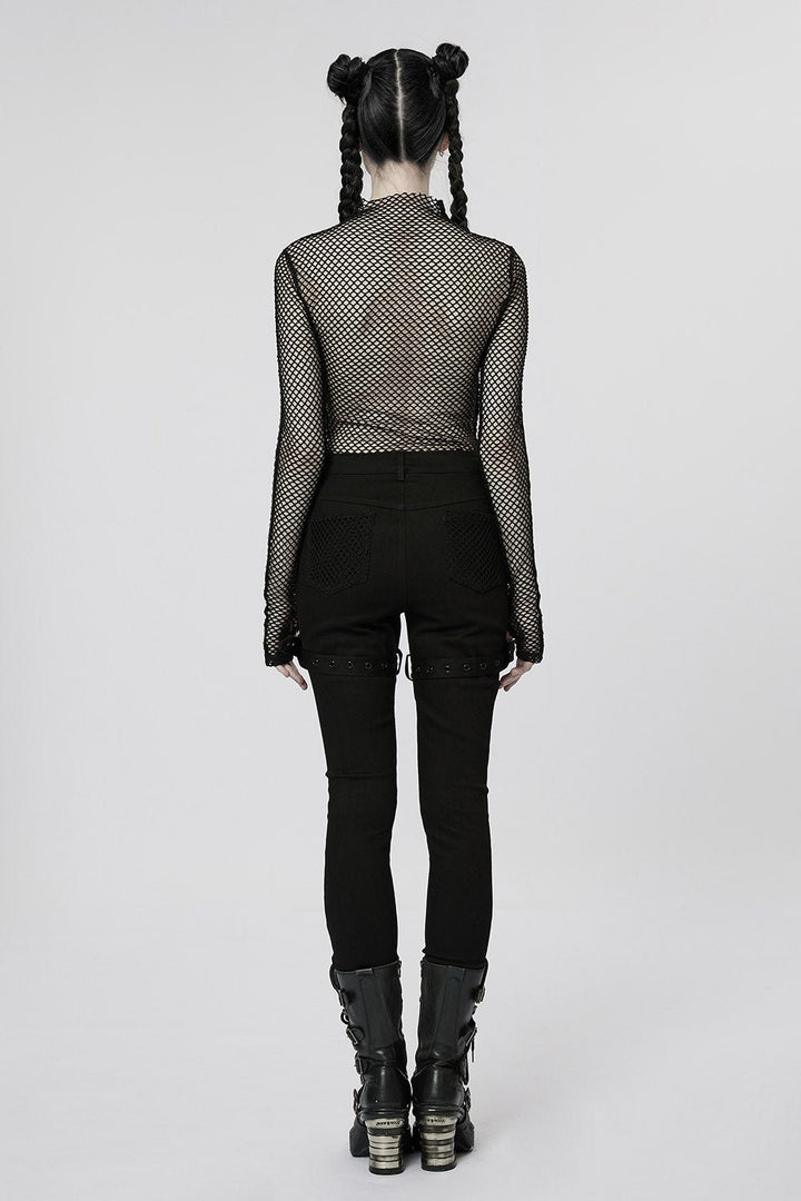 Club Creature Fishnet Top [BLACK] - womens tops - VampireFreaks - Punk Rave